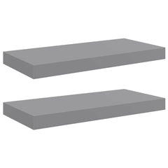 Wall Shelf Set of 2 Grey Honeycomb MDF, metal 19.7 x 9.1 in