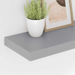 Wall Shelf Set of 4 Grey Honeycomb MDF, metal