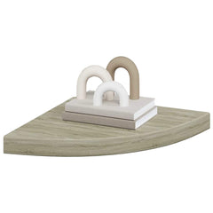 Corner Shelf Set of 2 Oak Honeycomb MDF, metal 13.8 x 13.8 in