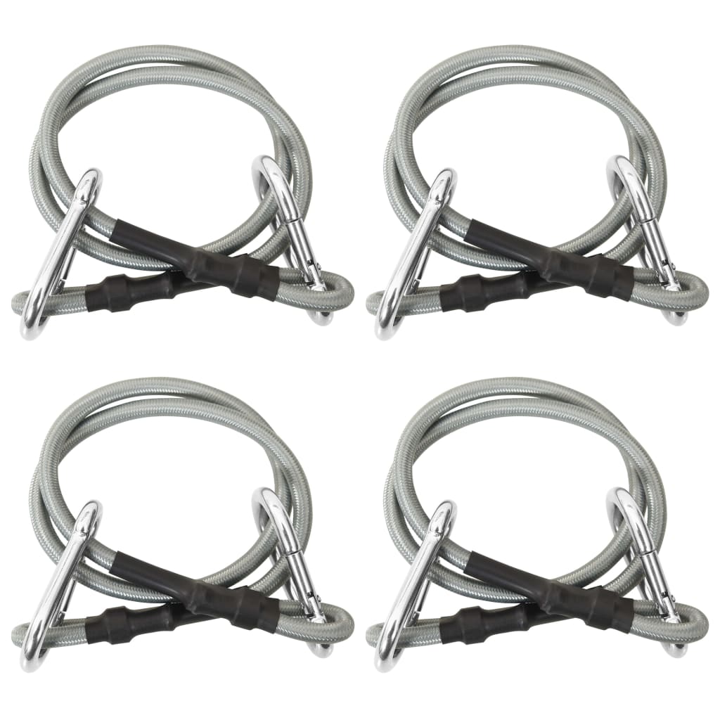 Rope With Carabiner Black and silver Rubber 27.6 in long