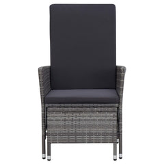 Armchair Grey PE rattan Medium Adjustable Armrests Armchair