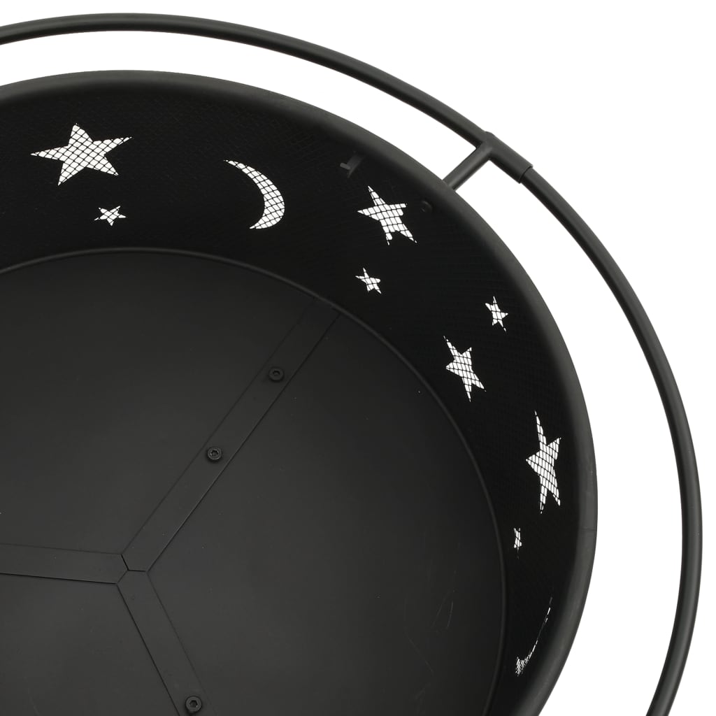 Fire Pit with Poker 29.9 XXL Steel