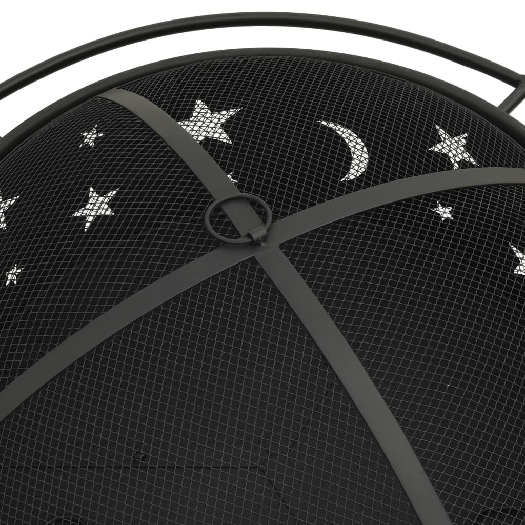 Fire Pit with Poker 29.9 XXL Steel