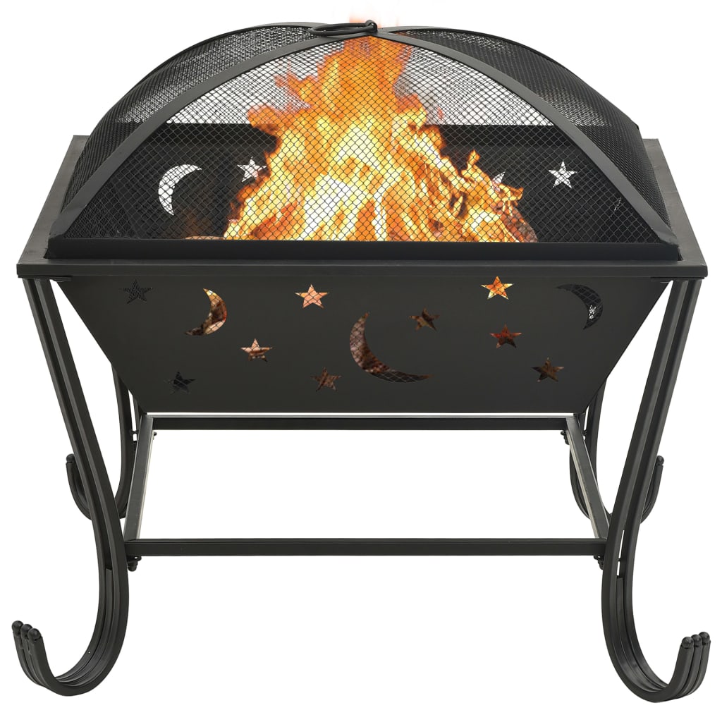 Fire Pit with Poker 24.4 XXL Steel