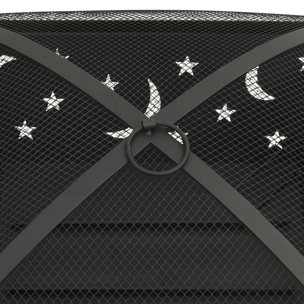 Fire Pit with Poker 24.4 XXL Steel