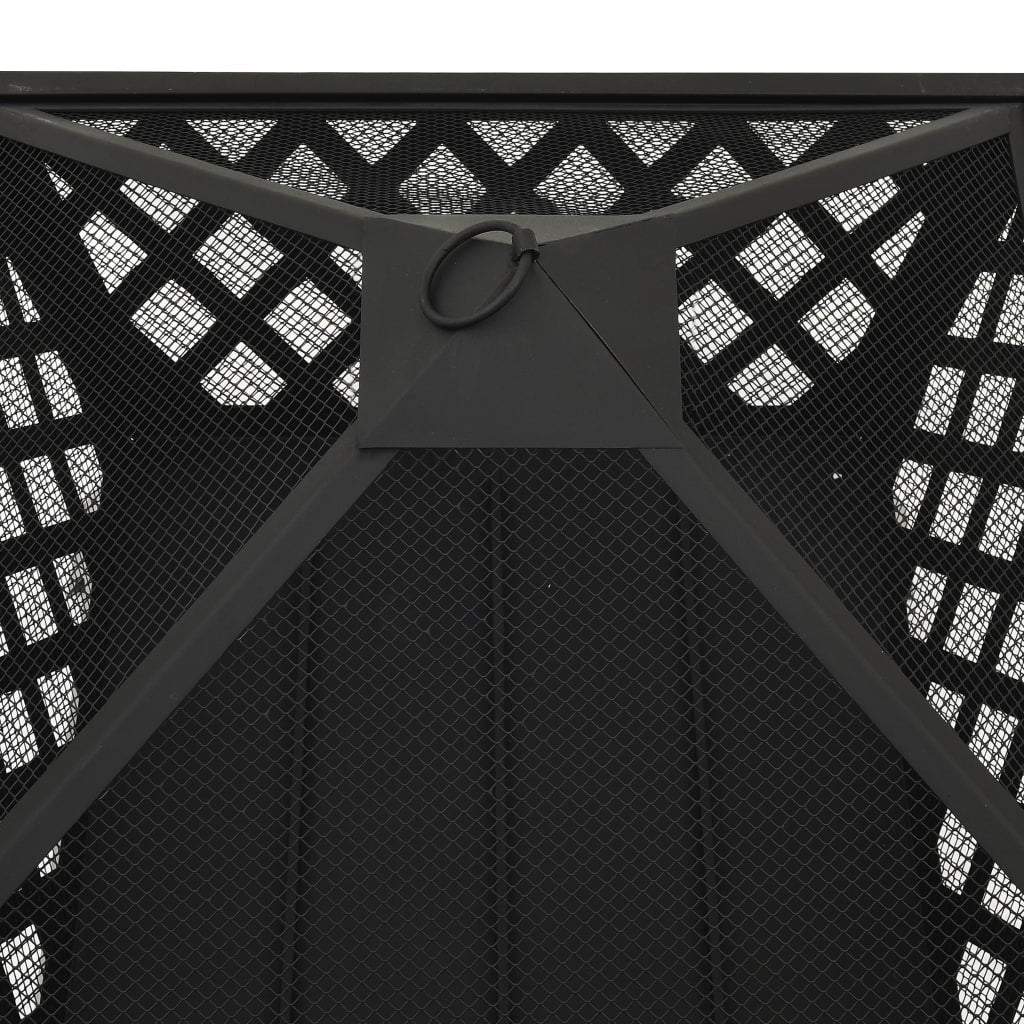 Fire Pit with Poker 25.2 XXL Steel