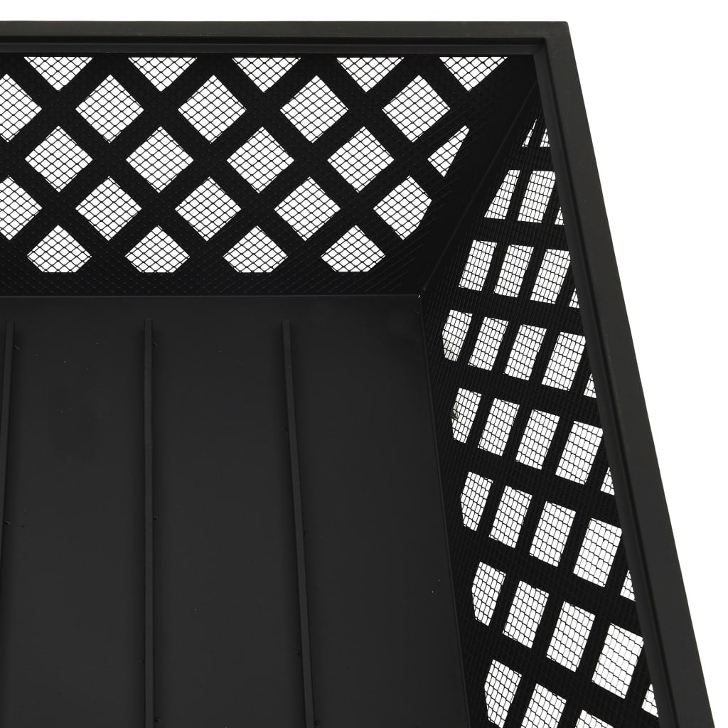 Fire Pit with Poker 25.2 XXL Steel