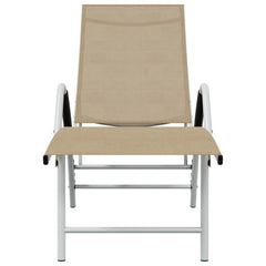 Sun Lounger Cream Aluminum Extra High Adjustable Armrests