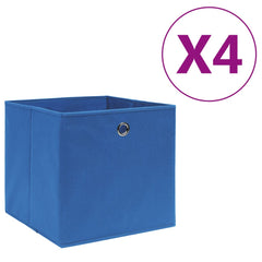 Storage Boxes 4 pcs Non-woven Fabric 11x11x11 Blue