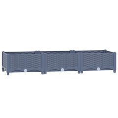 Raised Bed Blue Grey Polypropylene 47.2 x 15.7 x 9.1 in Durable