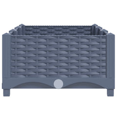 Raised Bed Blue Grey Polypropylene 47.2 x 15.7 x 9.1 in Durable