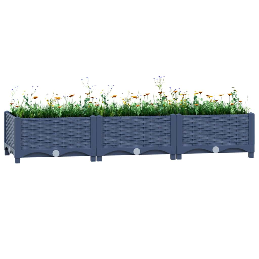 Raised Bed Blue Grey Polypropylene 47.2 x 15.7 x 9.1 in Durable