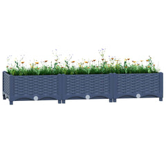 Raised Bed Blue Grey Polypropylene 47.2 x 15.7 x 9.1 in Durable