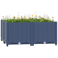 Raised Bed Blue Grey Polypropylene 31.5 x 31.5 x 15.0 in