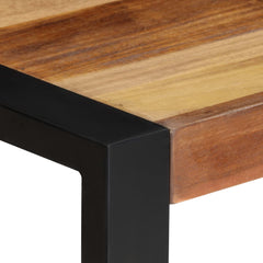Dining Table Acacia wood finish, Black legs Solid Acacia wood