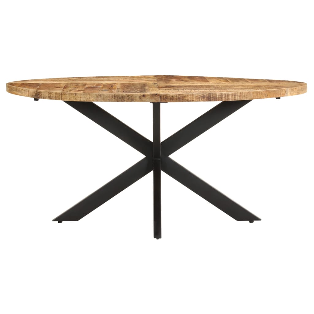 Dining Table Rough Mango Wood Powder-Coated Steel – Bostome