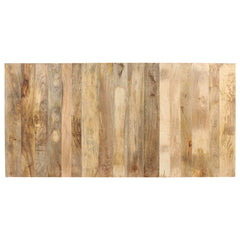 Dining Table Natural Wood Solid Mango Wood, Powder-Coated Steel