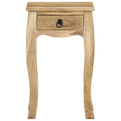 Nightstand Natural Brown Solid Mango Wood Compact Bed Cabinet
