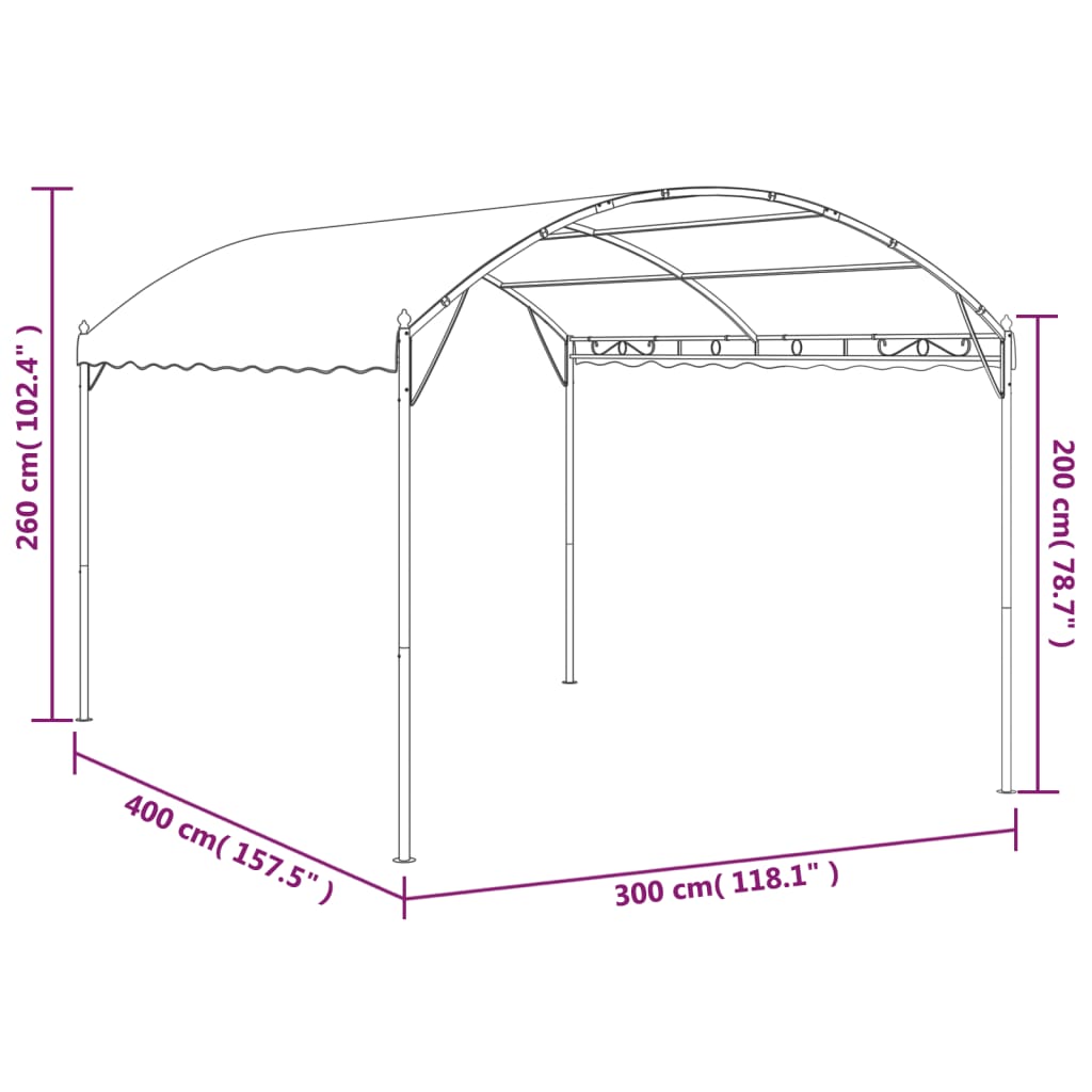 Gazebo 13.1'x9.8'x8.5' Taupe 0.6 oz/ft??