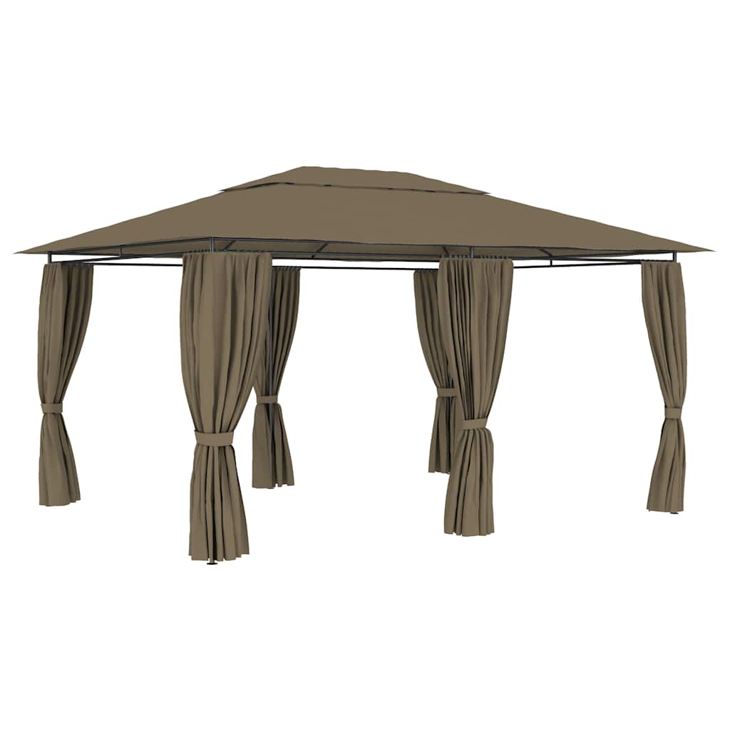 Garden Marquee with Curtains 13.1'x9.8' Taupe 0.6 oz/ft??