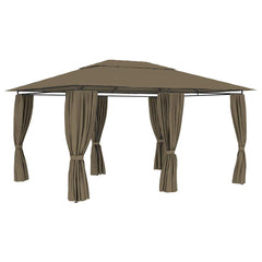 Garden Marquee with Curtains 13.1'x9.8' Taupe 0.6 oz/ft??
