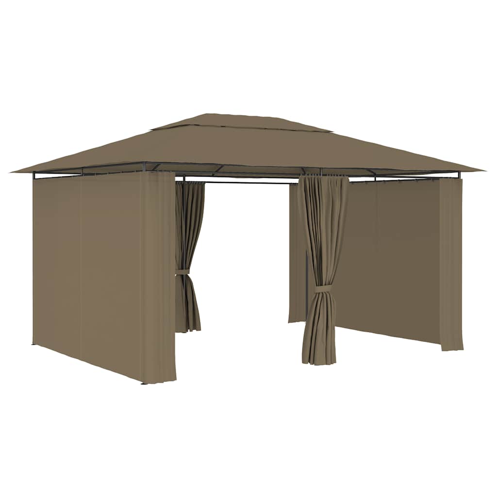 Garden Marquee with Curtains 13.1'x9.8' Taupe 0.6 oz/ft??