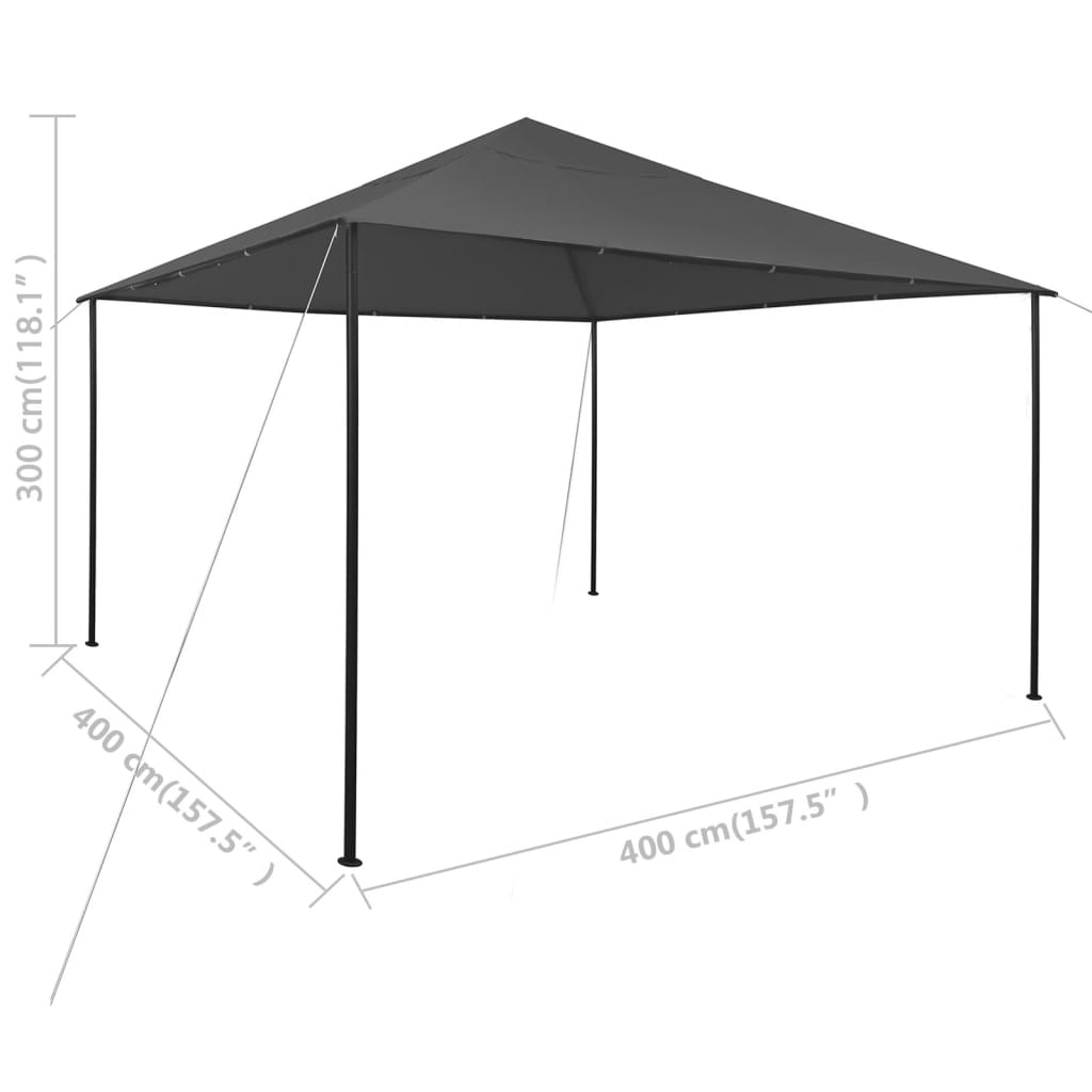 Gazebo 13.1'x13.1'x9.8' Anthracite 0.6 oz/ft??