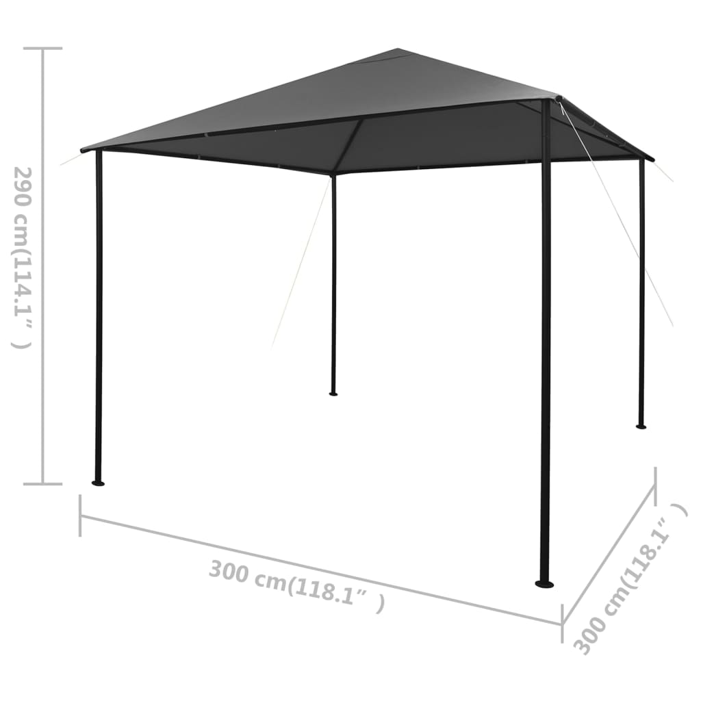 Gazebo 9.8'x9.8' Anthracite Fabric and Steel 0.6 oz/ft??