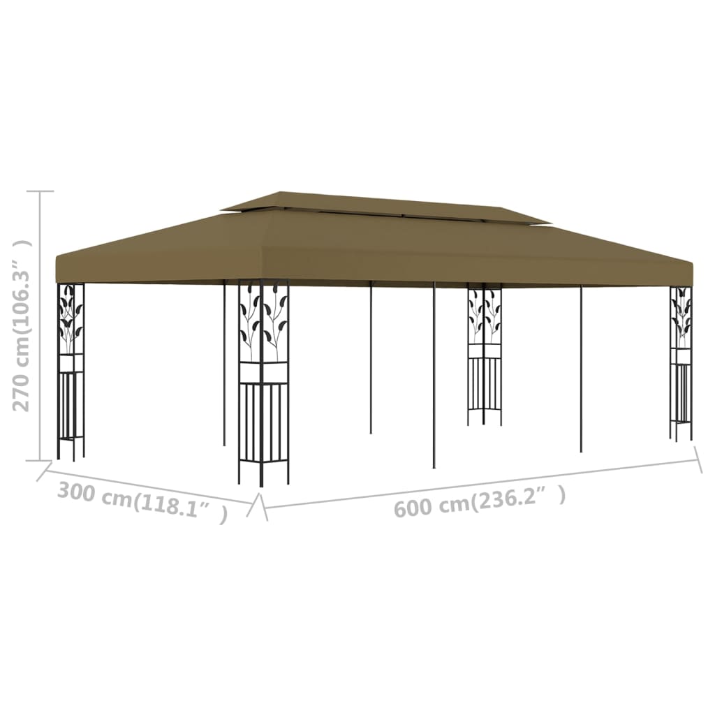 Gazebo 19.7'x9.8' Taupe 0.6 oz/ft??