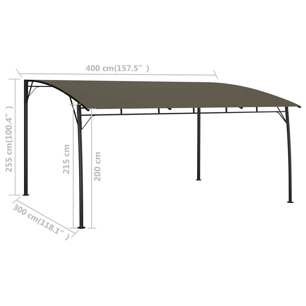 Garden Sunshade Awning 13.1'x9.8'x8.4' Taupe
