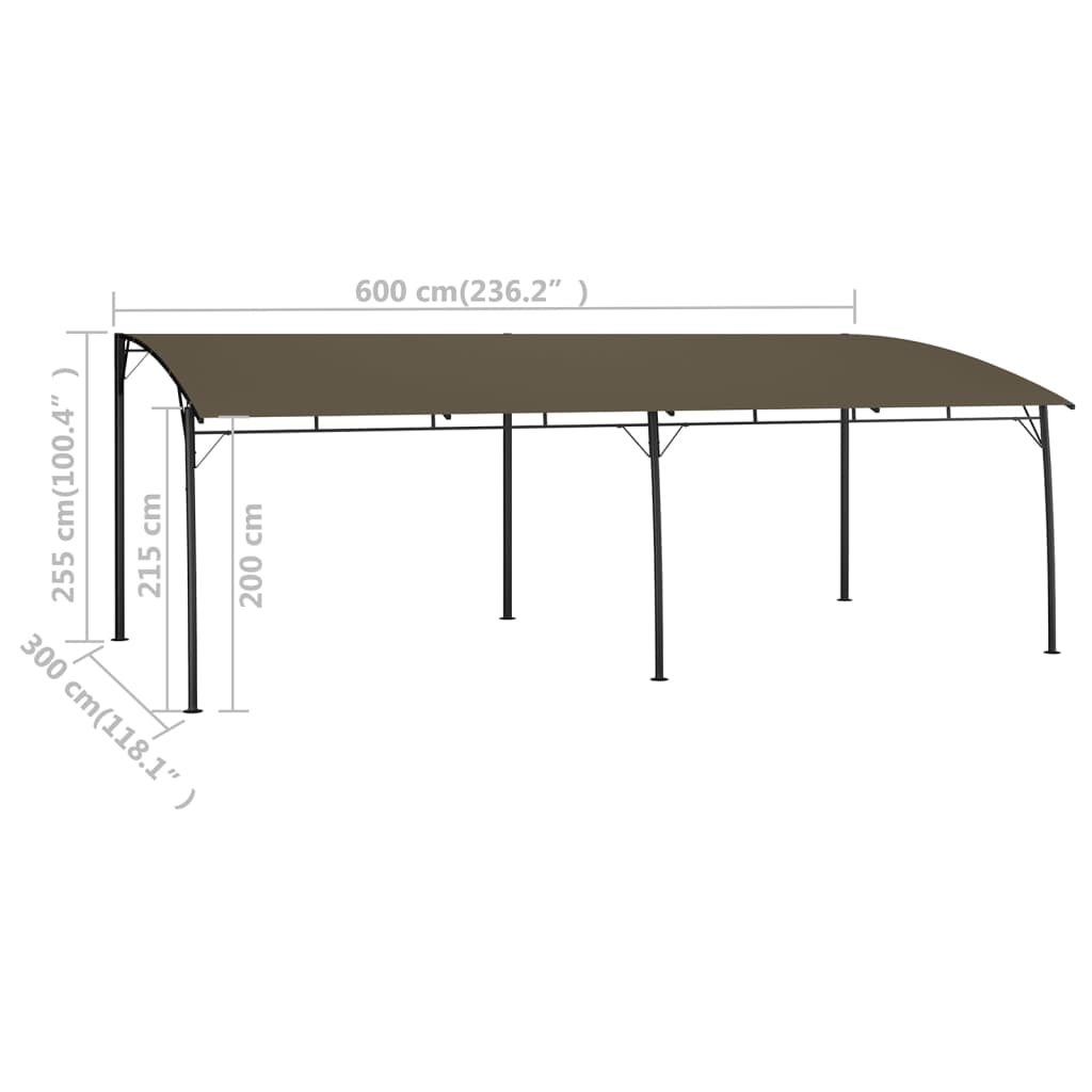 Garden Sunshade Awning 19.7'x9.8'x8.4' Taupe