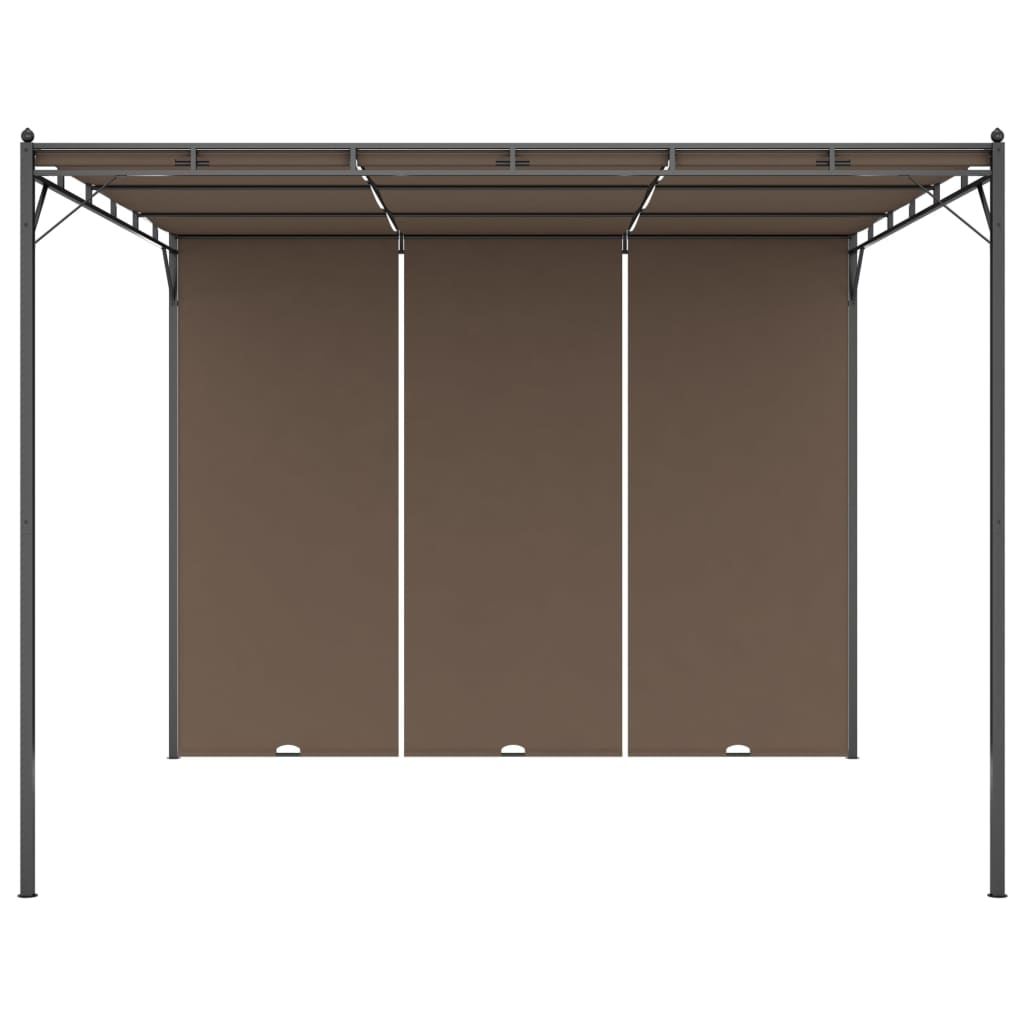 Garden Gazebo with Side Curtain 9.8'x9.8'x7.4' Taupe