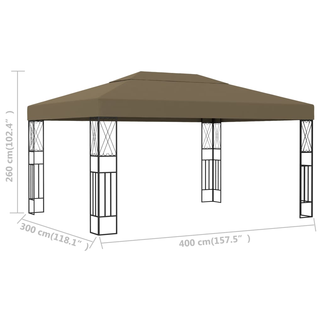 Gazebo 118.1x157.5 Taupe Fabric