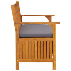 Storage Bench Dark grey seat cushion, Natural wood