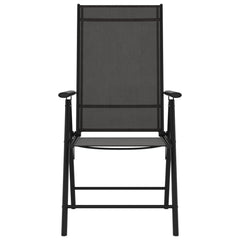 Garden Chair Set of 6 Black Aluminum Standard Foldable