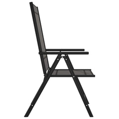 Garden Chair Set of 6 Black Aluminum Standard Foldable