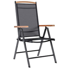 Garden Chair Set of 6 Black Plywood Standard Foldable