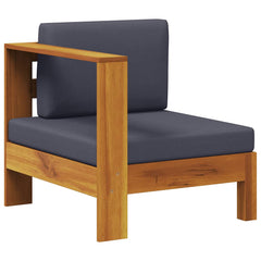 Wooden Sofa Dark Grey Solid Acacia Wood Medium Durable