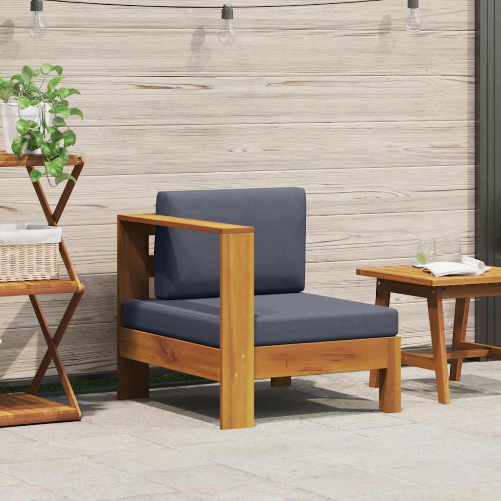 Wooden Sofa Dark Grey Solid Acacia Wood Medium Durable