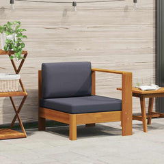 Wooden Sofa Dark Grey Solid Acacia Wood 27.6 in x 25.6 in x 23.6 in