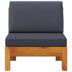 Wooden Sofa Dark Grey Solid Acacia wood, Fabric (100% polyester)