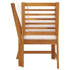 Sectional Corner Sofa Cream Solid Acacia wood Compact