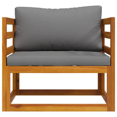 Wooden Chair Dark Grey, Natural Wood Solid Acacia Wood Standard
