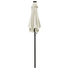 Garden Parasol Sand and Dark Gray Polyester Fabric, Aluminum