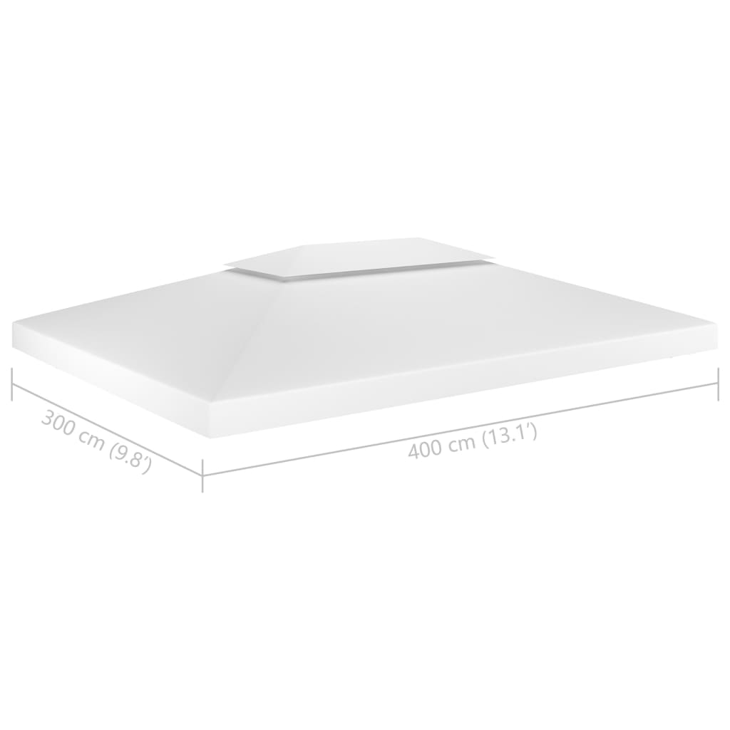 2-Tier Gazebo Top Cover 1 oz/ft?? 13.1'x9.8' White