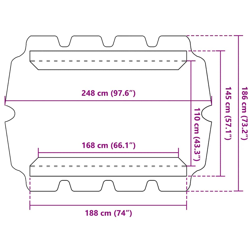 Replacement Canopy for Garden Swing Wine Red 74/66.1x57.1/43.3