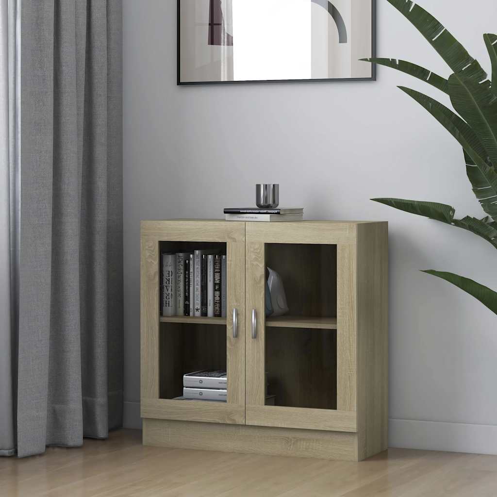 Display Cabinet Sonoma oak Engineered wood, glass Medium