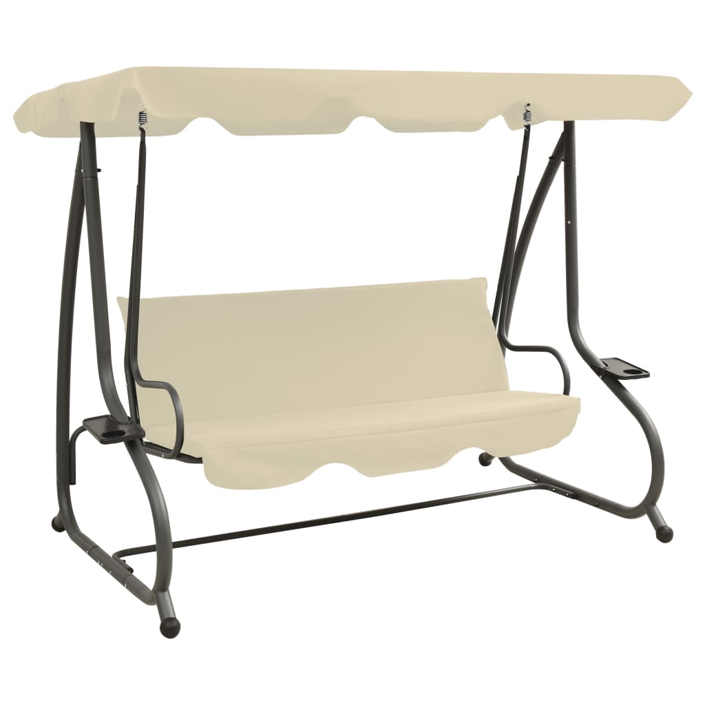 Swing Bench Sand white PVC-coated fabric, powder-coated steel Large