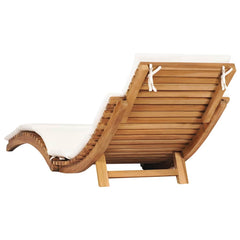 Sunlounger Cream White Fine sanded teak hardwood Standard