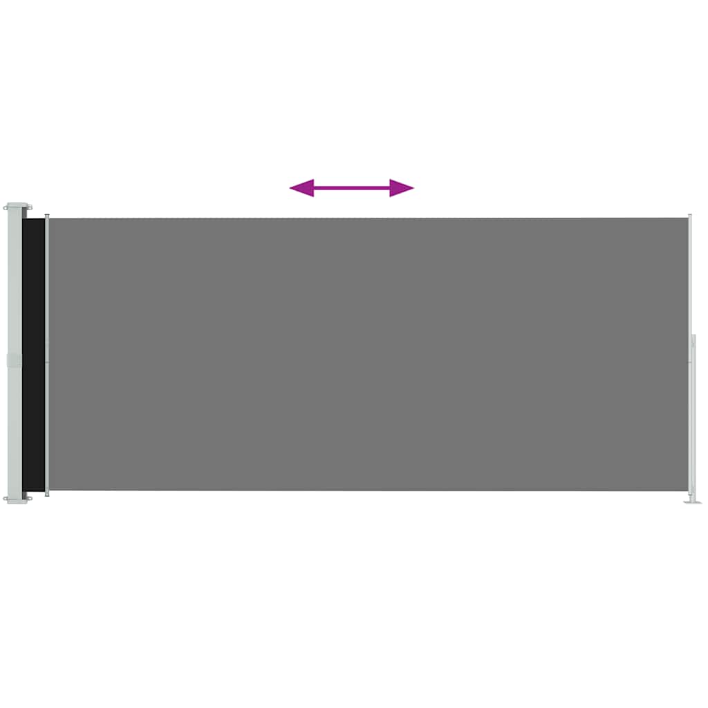 Patio Retractable Side Awning 86.6x196.9 Black